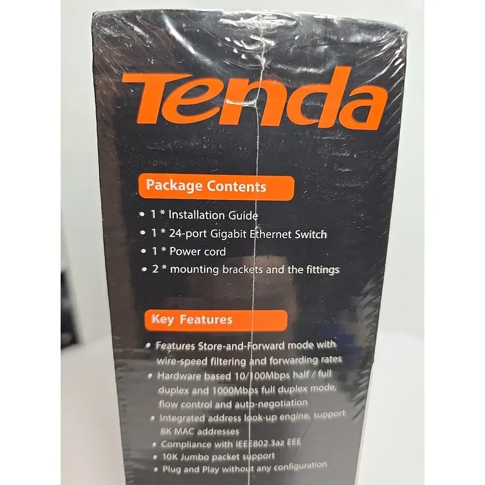 NEW Tenda TEG1024D 24-Port Gigabit Unmanaged Ethernet Network Switch w/Rack Ears